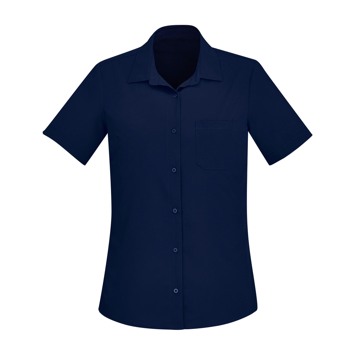 Biz Florence Womens Plain Short Sleeve Shirt CS947LS in Navy