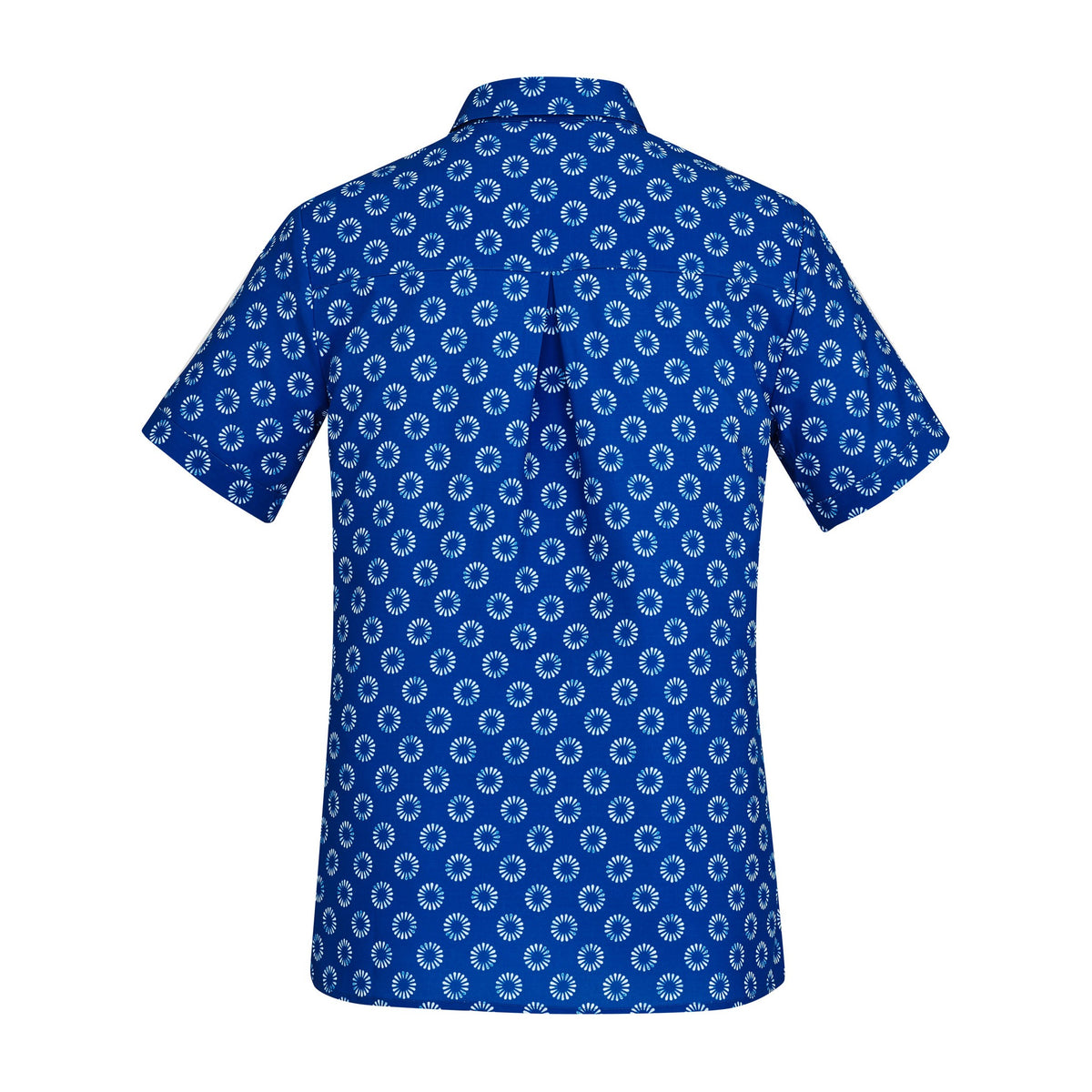 Biz Florence Womens Daisy Print Short Sleeve Shirt CS948LS in Electric Blue, view 2
