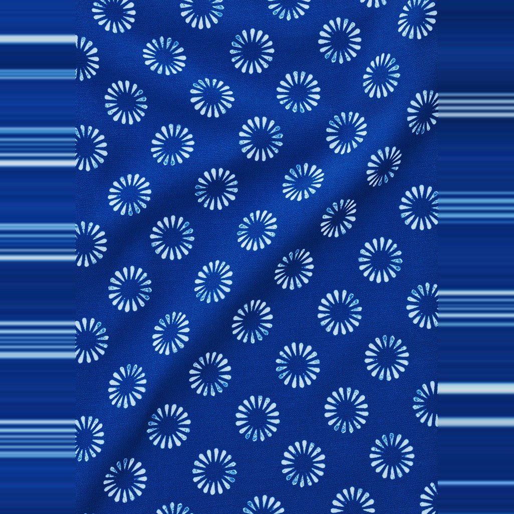 Biz Florence Womens Daisy Print Short Sleeve Shirt CS948LS in Electric Blue, view 3