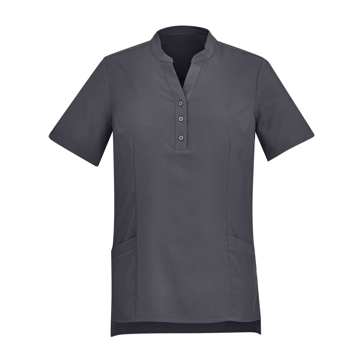 Biz Florence Womens Plain Tunic CS949LS in Charcoal