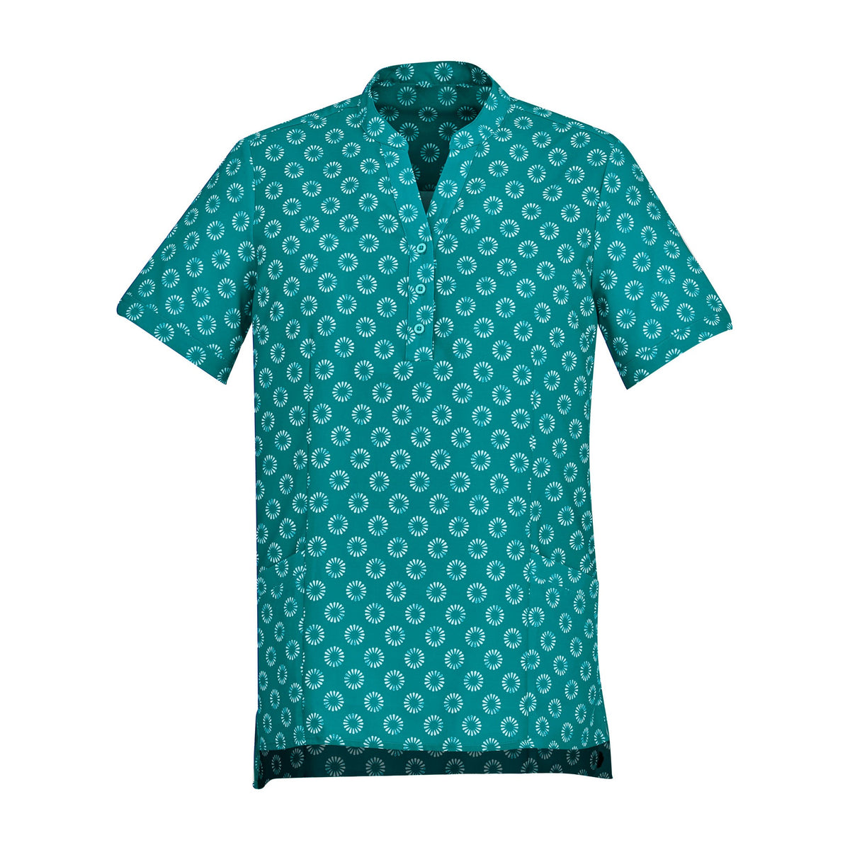Biz Florence Womens Daisy Print Tunic CS950LS in Teal