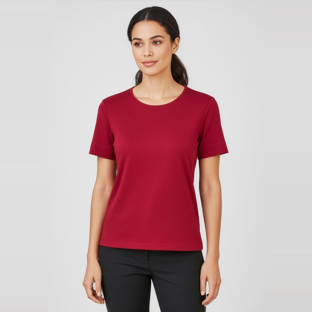 Biz Marley Womens Short Sleeve Jersey Top CS952LS, worn by model