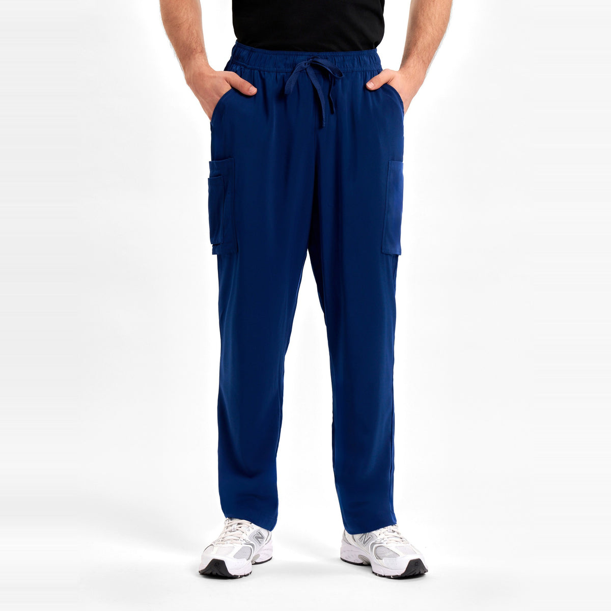 Inaura Avery Mens Straight Leg Scrub Pant CSP946ML in Navy, worn by model, view 3