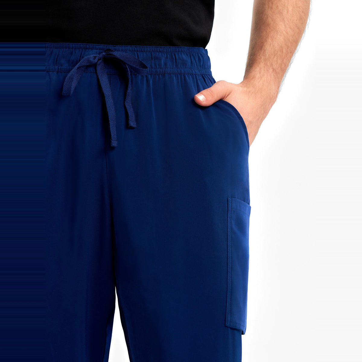 Inaura Avery Mens Straight Leg Scrub Pant CSP946ML in Navy, worn by model, view 5