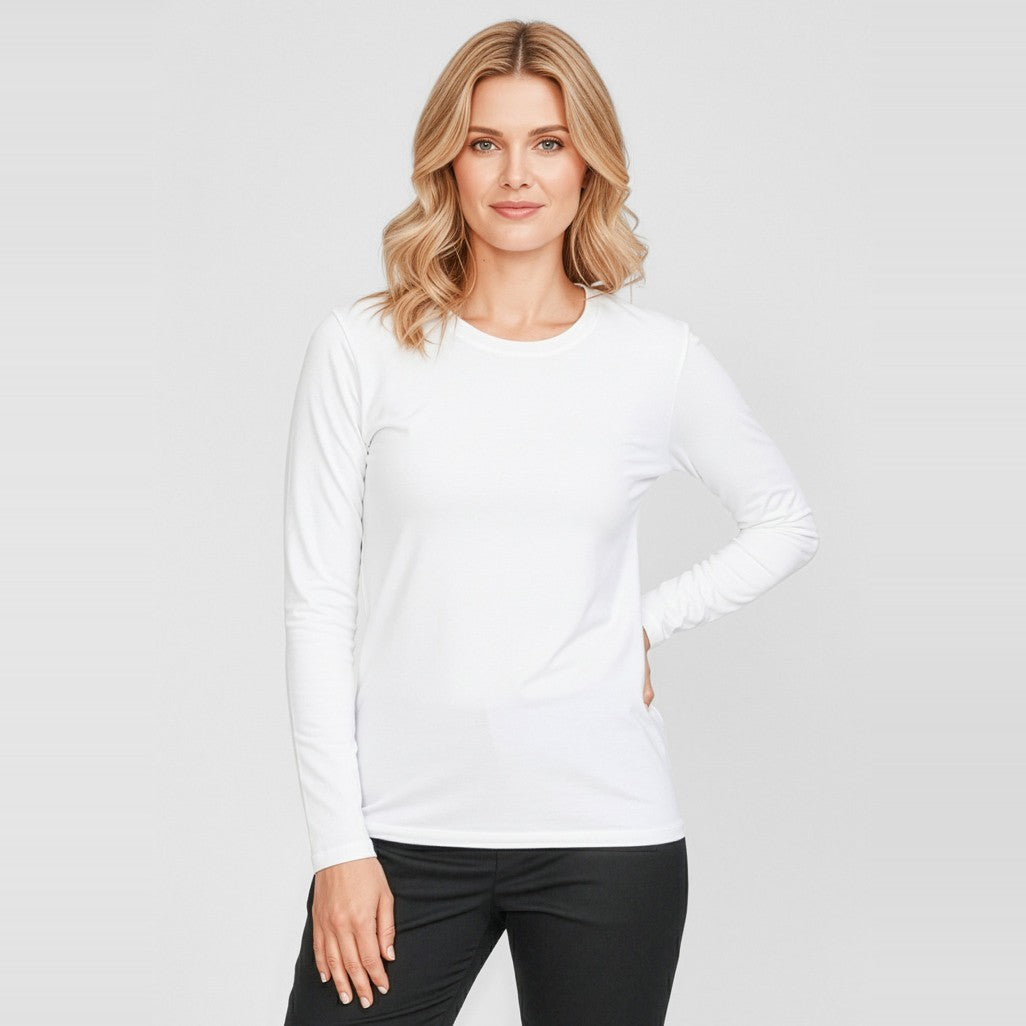 Biz Performance Womens Long Sleeve Tee CT247LL, worn by model
