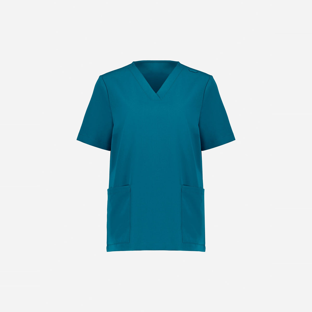 Inaura Pulse Womens V-Neck Scrub Top CU543LS in Caribbean Blue