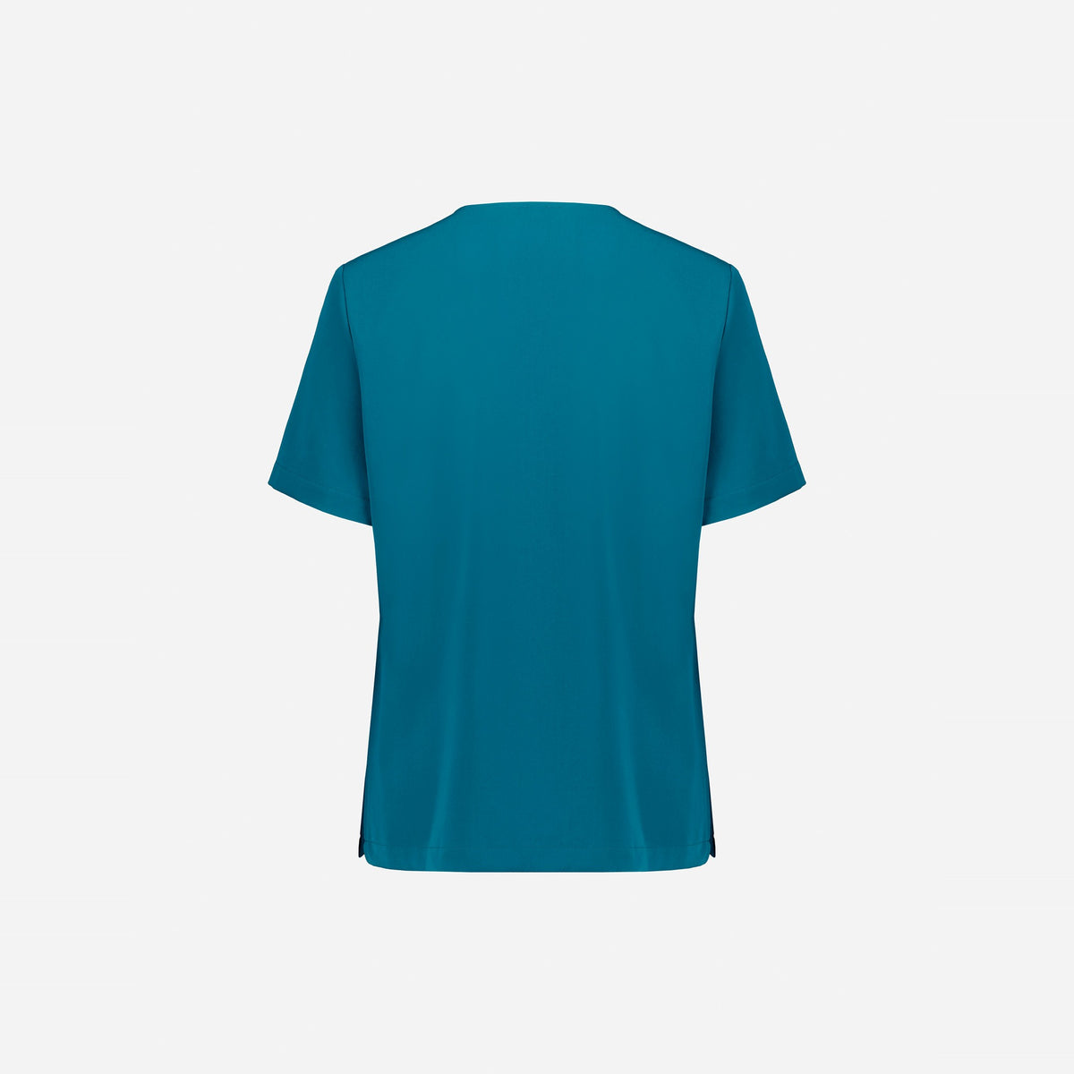 Inaura Pulse Womens V-Neck Scrub Top CU543LS in Caribbean Blue, view 2