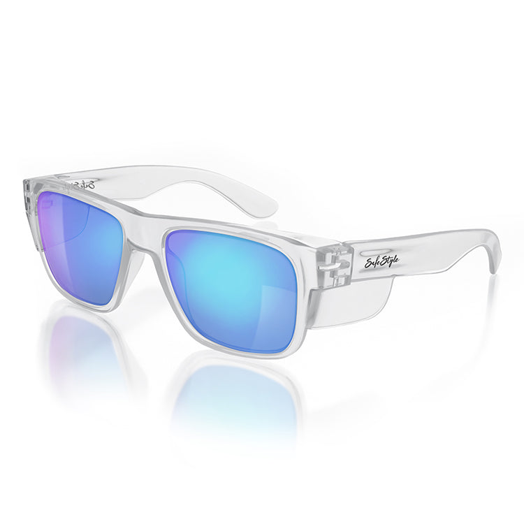 Safe Style Fusions Clear Frame/Mirror Blue Polarised Lens FCBP100
