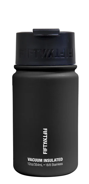 Fifty Fifty 354ml Bottle with Flip Top Lid Matte Black