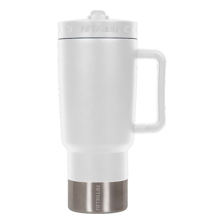 Fifty Fifty 887ml Mug with Straw Lid Winter White