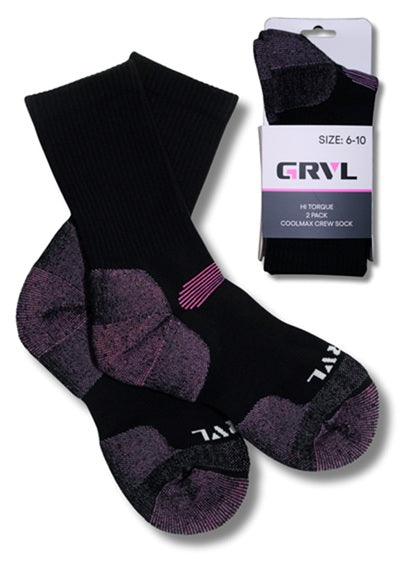 GRVL Womens Hi Torque Coolmax Socks 2-pack