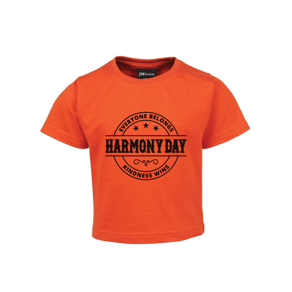 Babies Harmony Day Harmony Western on Orange T-Shirt