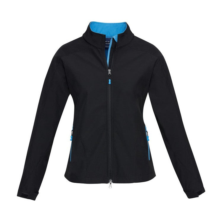 Biz Womens Geneva Jacket J307L in Black/Cyan