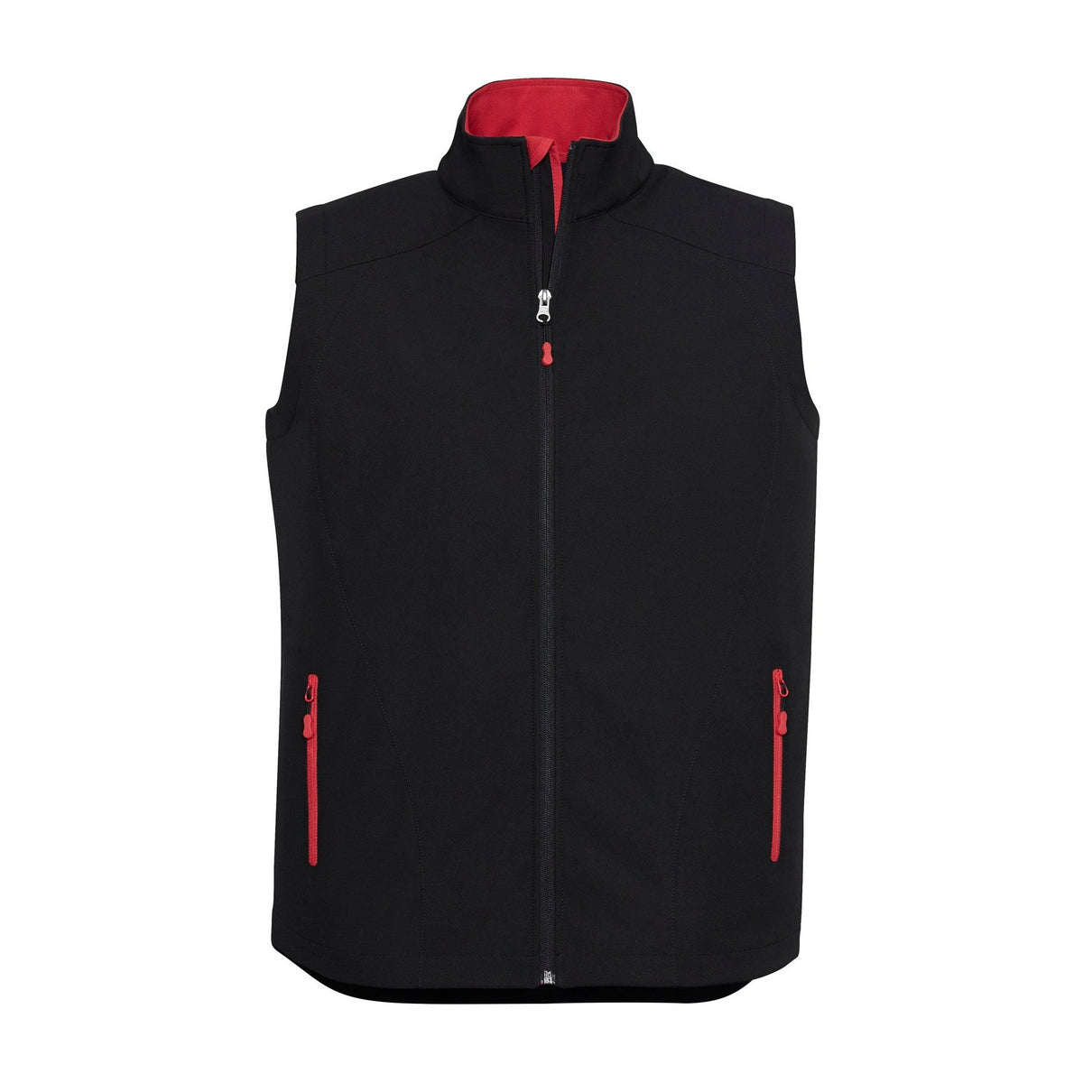 Biz Mens Geneva Vest J404M in Black/Red