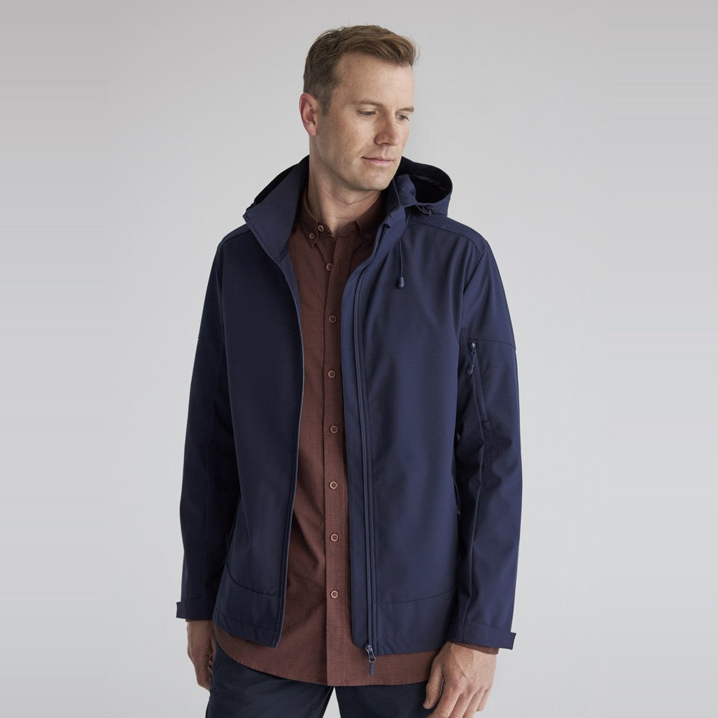 Biz Atlas Mens Jacket J502M in Navy, worn by model, view 4