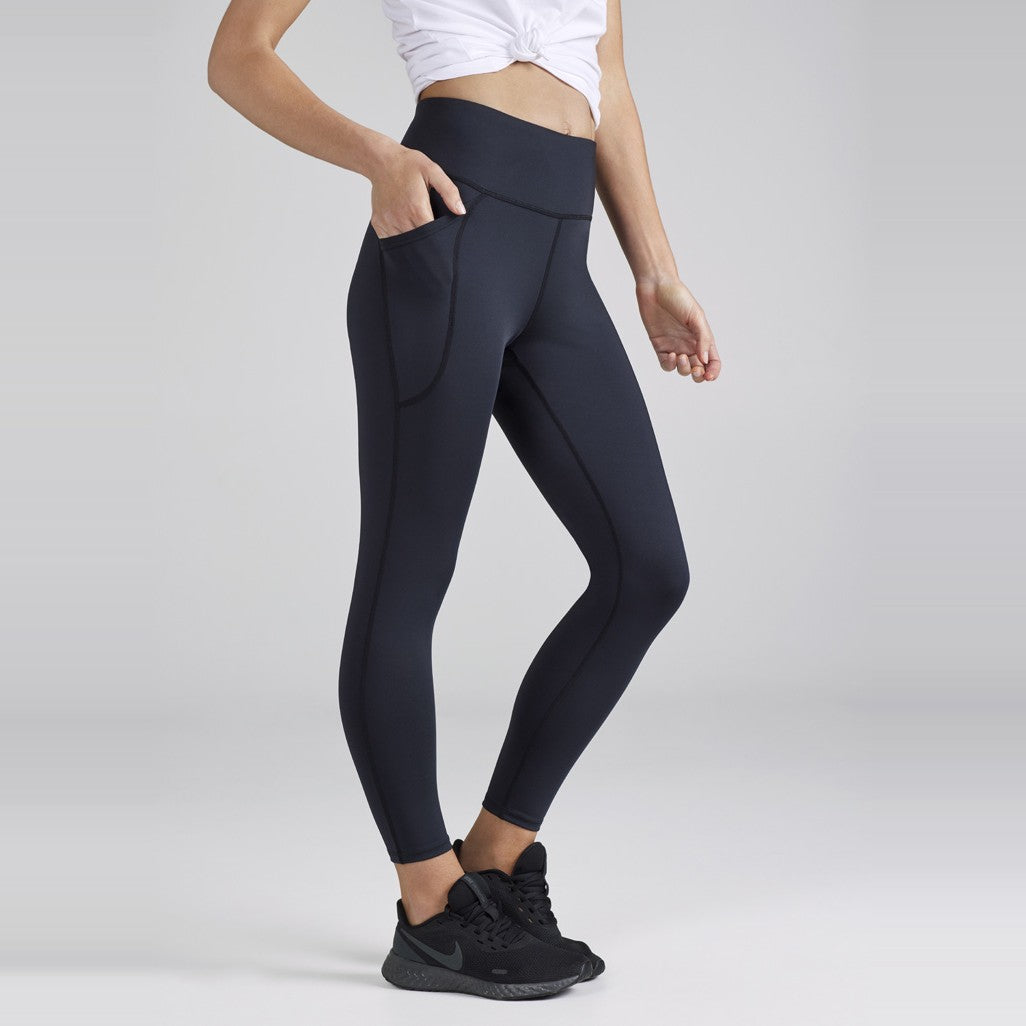 Biz Luna Womens 7/8 Length Legging L323LT in Black, worn by model, view 2