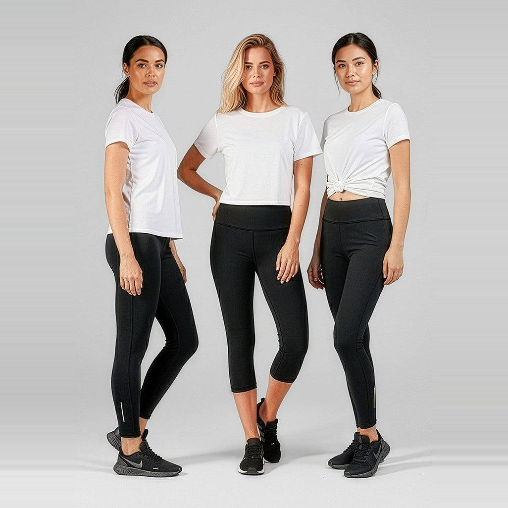 Biz Flex Womens Leggings L514LL in Black, worn by model, view 3