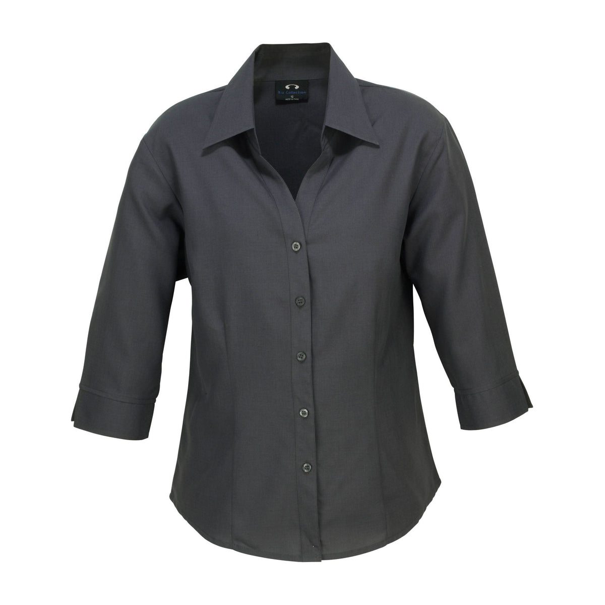 Biz Oasis Womens 3/4 Sleeve Shirt LB3600 in Charcoal