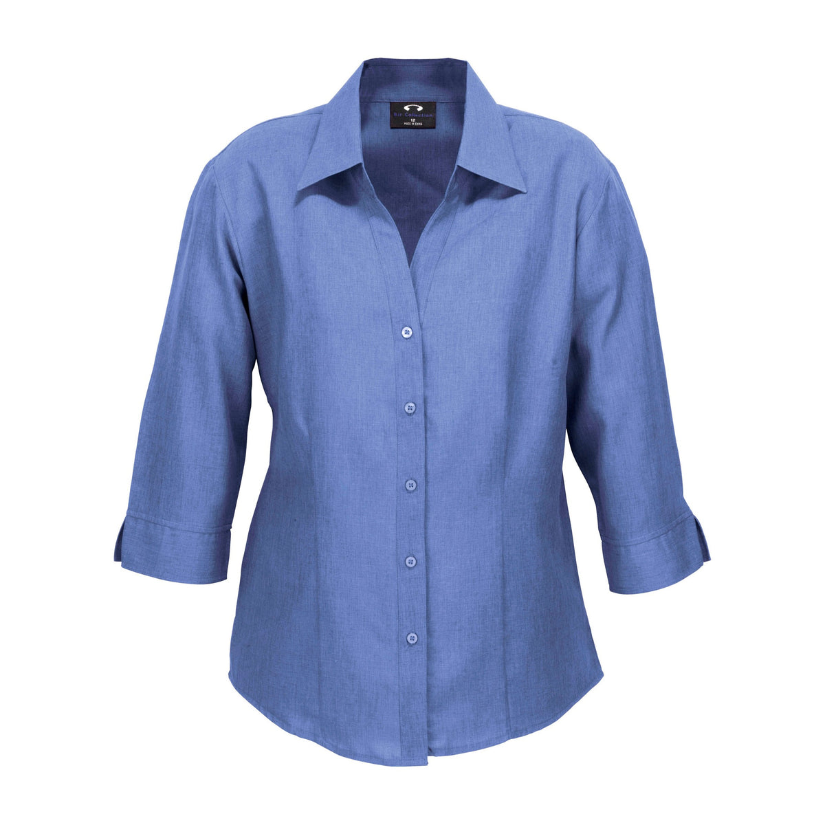 Biz Oasis Womens 3/4 Sleeve Shirt LB3600 in Mid Blue