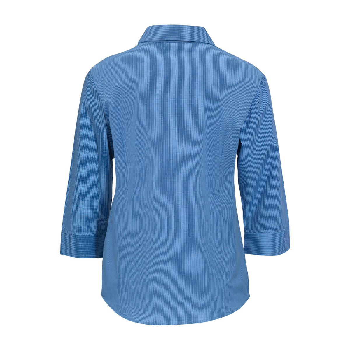 Biz Micro Womens Check 3/4 Sleeve Shirt LB8200 in Mid Blue, view 2