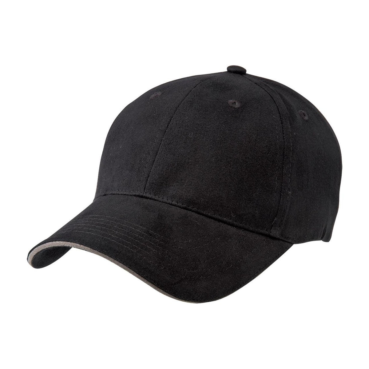 Legend Life Premium Soft Sandwich Peak Cap 8001 in Black/Grey