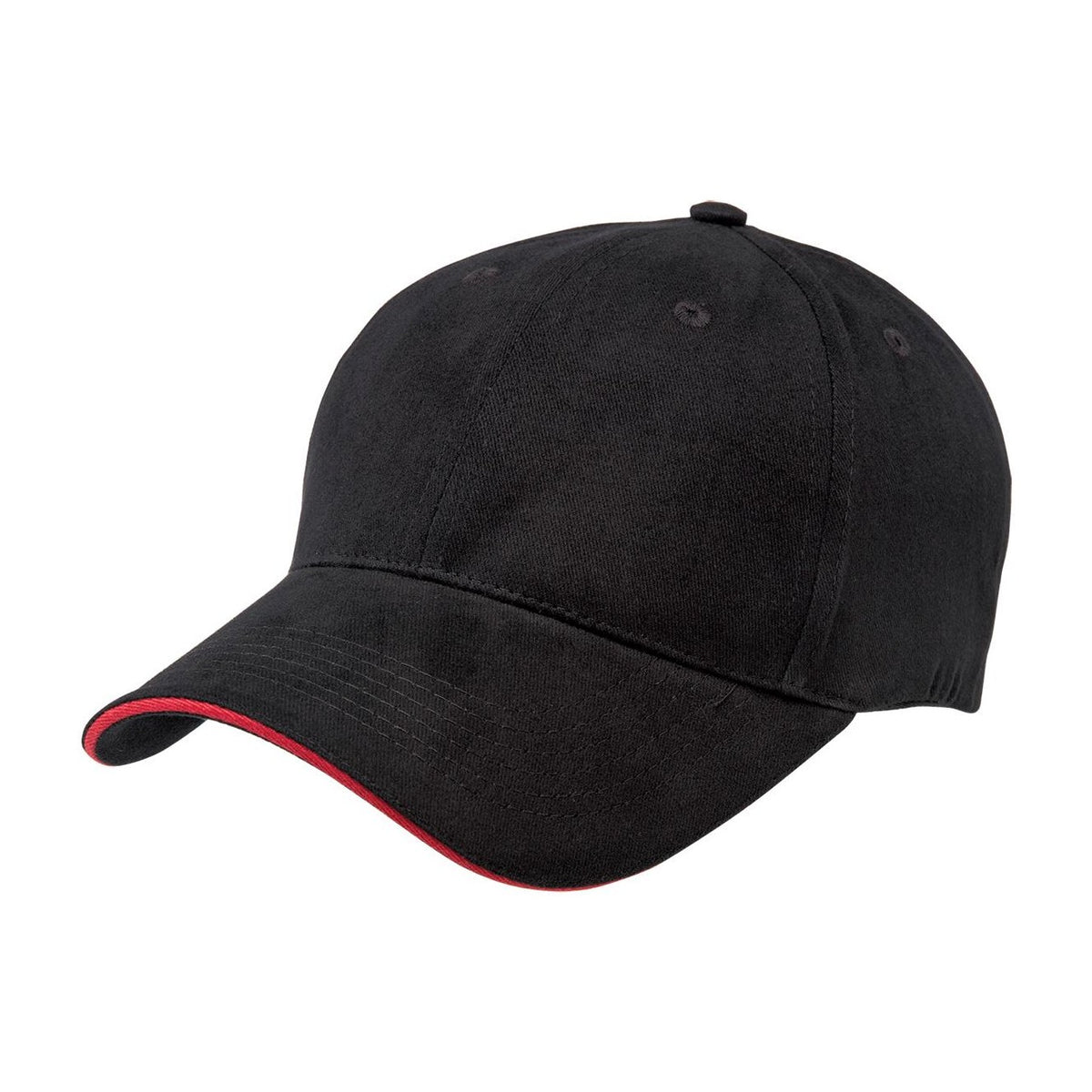 Legend Life Premium Soft Sandwich Peak Cap 8001 in Black/Red