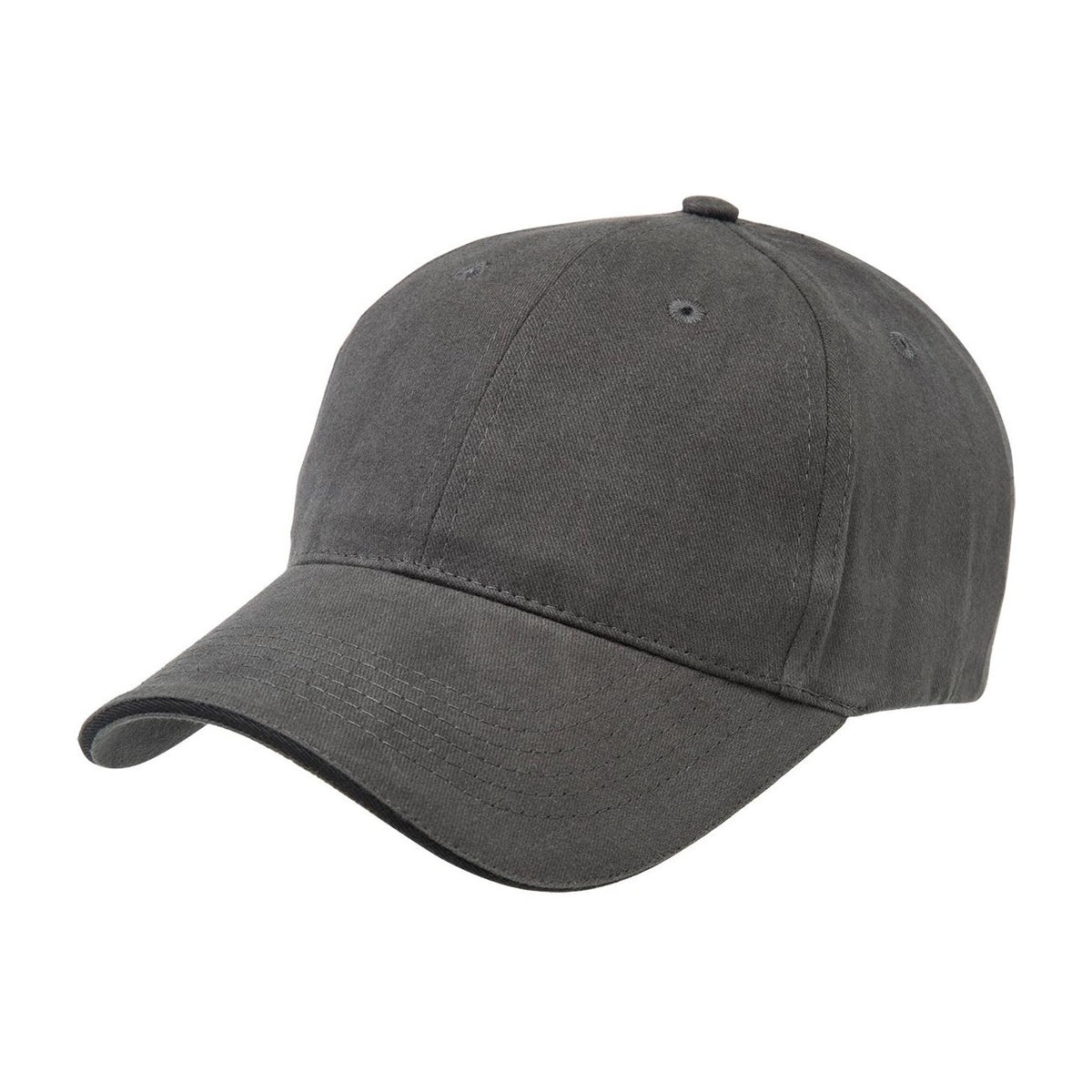 Legend Life Premium Soft Sandwich Peak Cap 8001 in Charcoal/Black