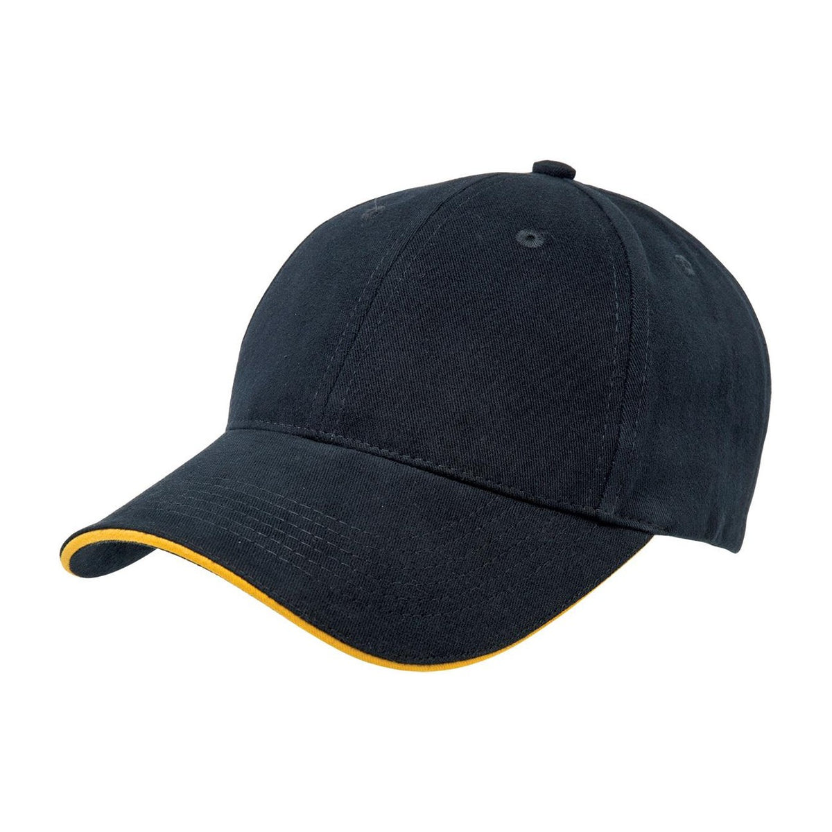 Legend Life Premium Soft Sandwich Peak Cap 8001 in Navy/Gold