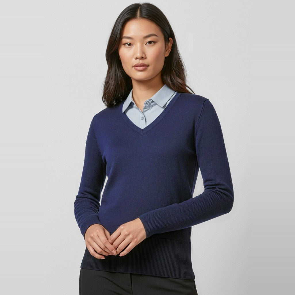 Biz Milano Womens Pullover LP618L in Navy, worn by model