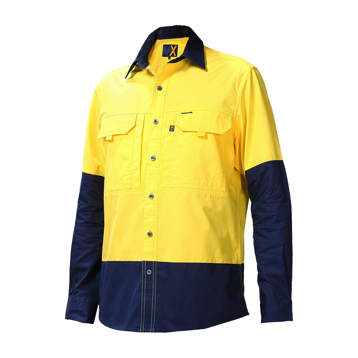 RMX Flexible Fit Utility Shirts, Two Tone RMX003 in Yellow/Navy