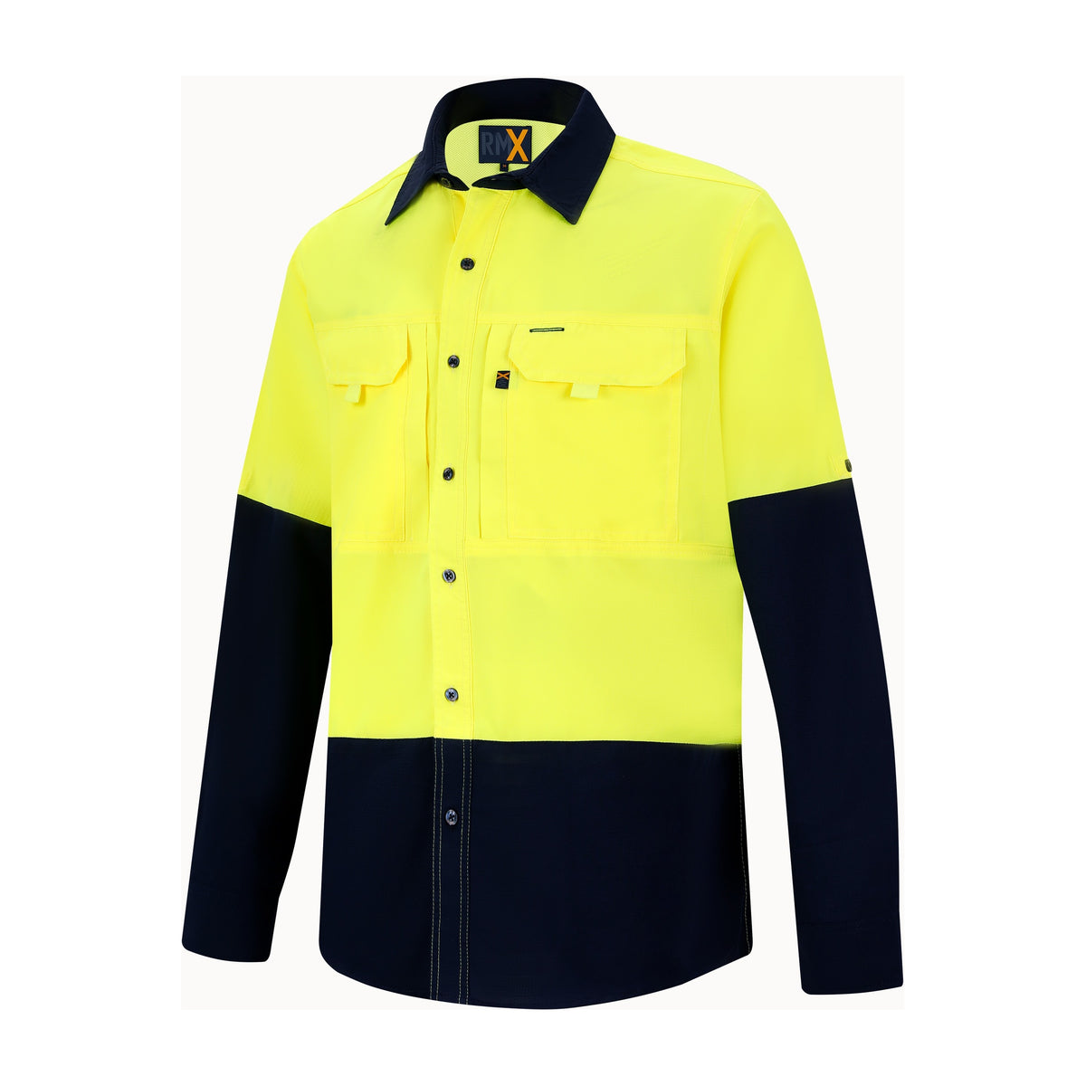 RMX Light Weight Ripstop Shirt, Two Tone RMX020 in Yellow/Navy