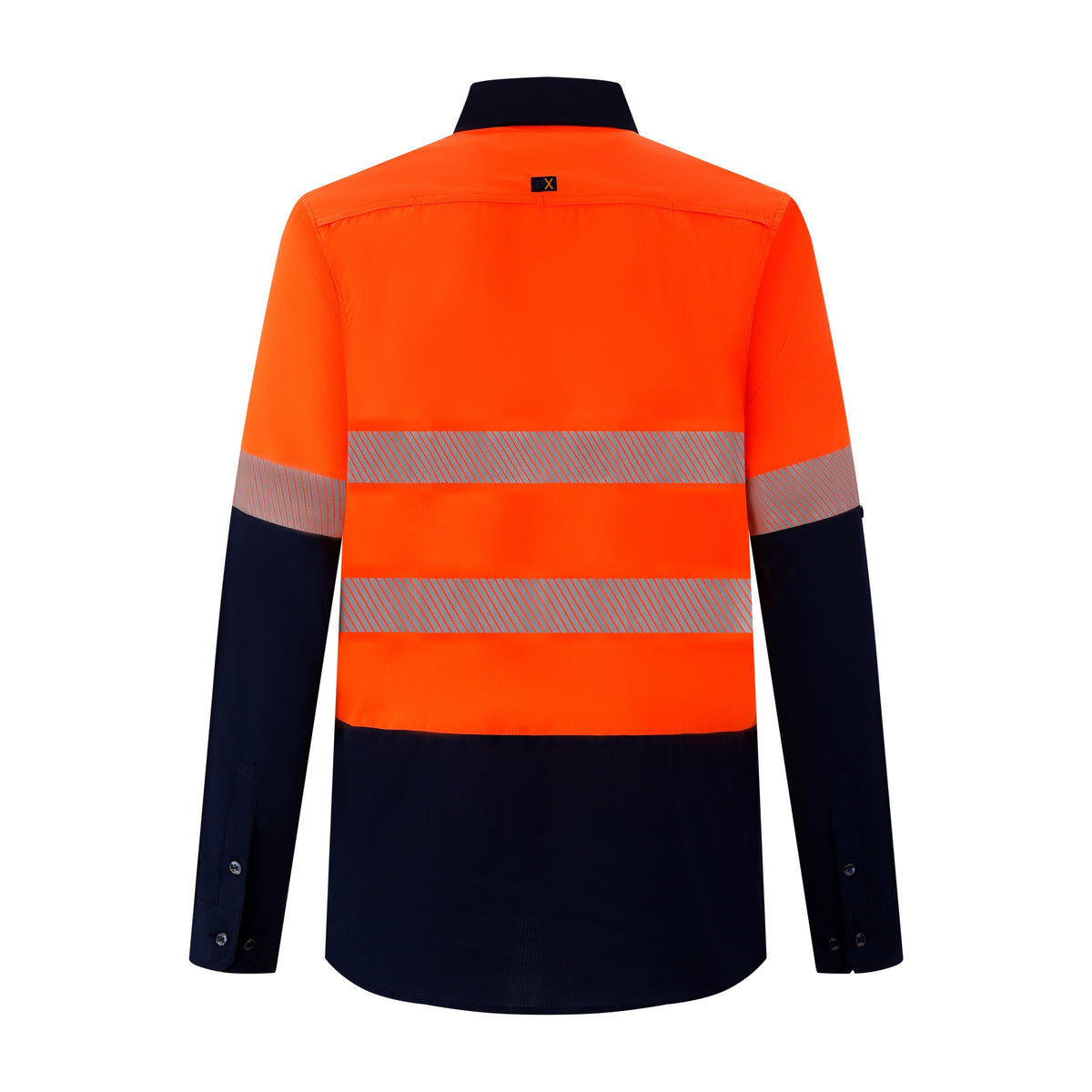 RMX Light Weight Ripstop Shirt, Two Tone, Reflective RMX020R in Cobalt Blue/Navy, back view