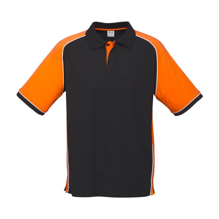 Biz Mens Nitro Polo P10112 in Black/Orange