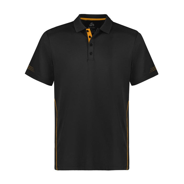 Biz Mens Balance Polo P200MS in Black/Gold