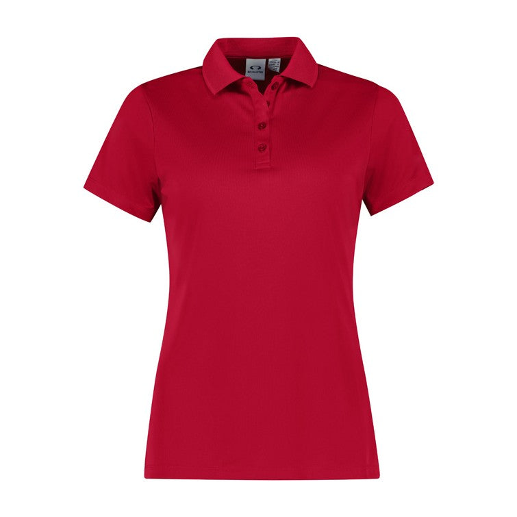 Biz Action Womens Short Sleeve Polo P206LS in Red