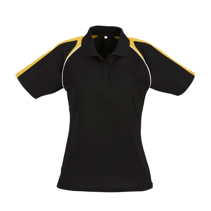 Biz Womens Triton Polo P225LS in Black/Gold