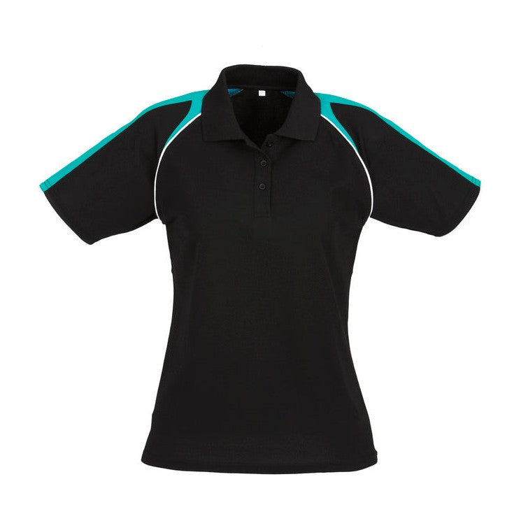 Biz Womens Triton Polo P225LS in Black/Teal