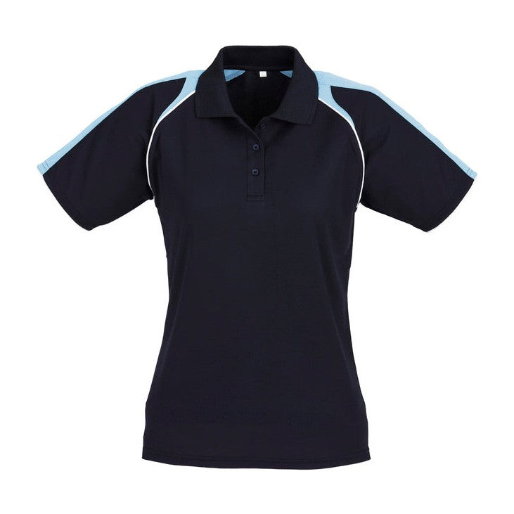Biz Womens Triton Polo P225LS in Navy/Spring Blue