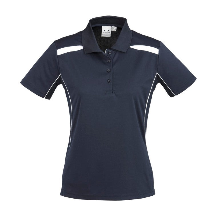 Biz Womens United Polo P244LS in Navy/White