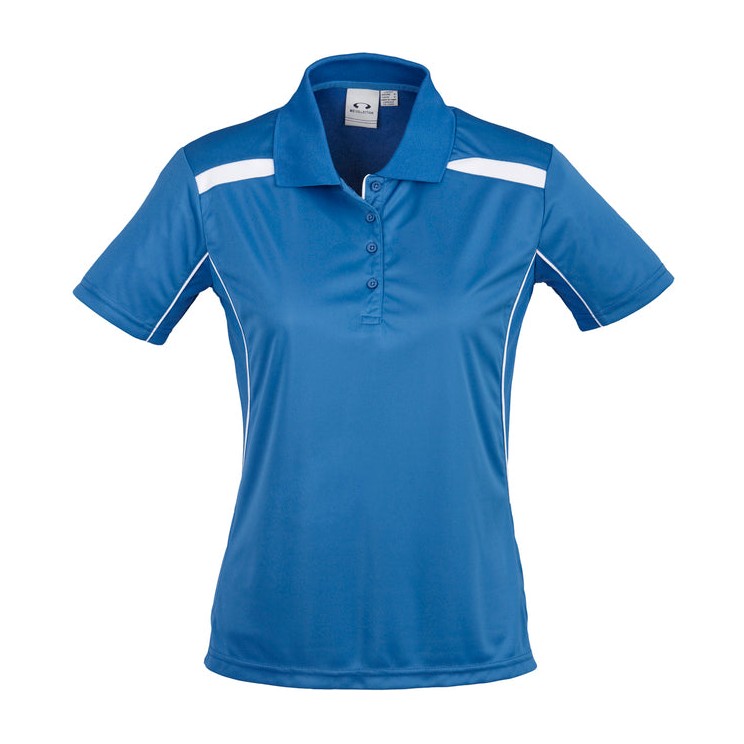 Biz Womens United Polo P244LS in Royal/White