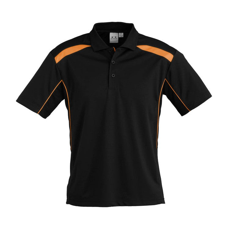 Biz Mens United Polo P244MS in Black/Orange