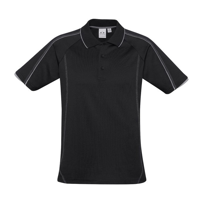 Biz Blade Mens Short Sleeve Polo P303MS in Black/Silver Grey