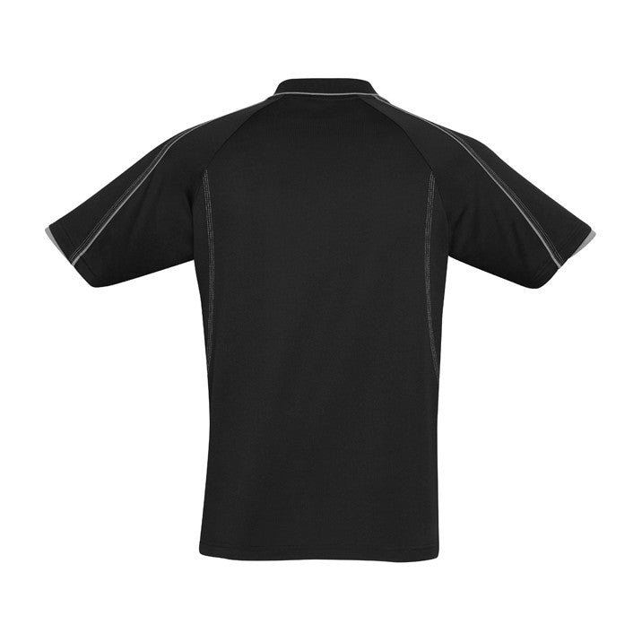 Biz Blade Mens Short Sleeve Polo P303MS in Black/Silver Grey, view 2