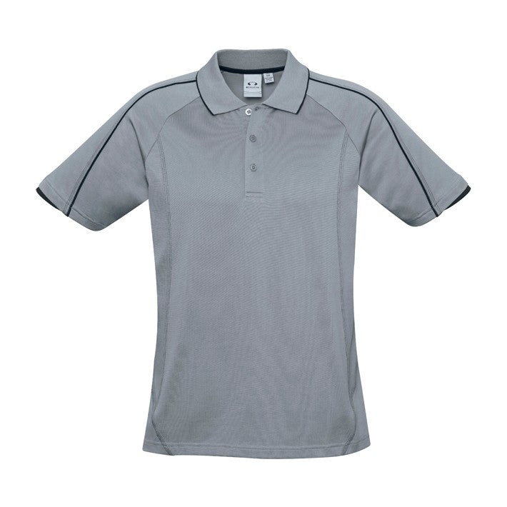 Biz Blade Mens Short Sleeve Polo P303MS in Silver Grey/Black