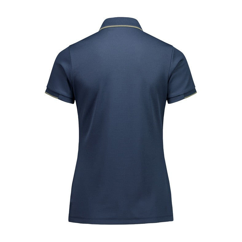 Biz Focus Womens Short Sleeve Polo P313LS in Storm Blue/Taupe, view 2
