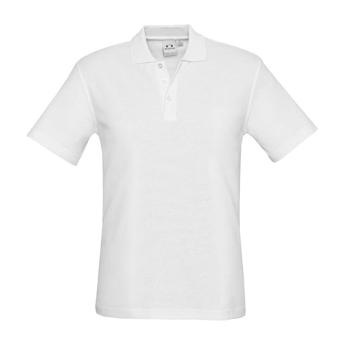 Biz Mens Crew Polo P400MS in White
