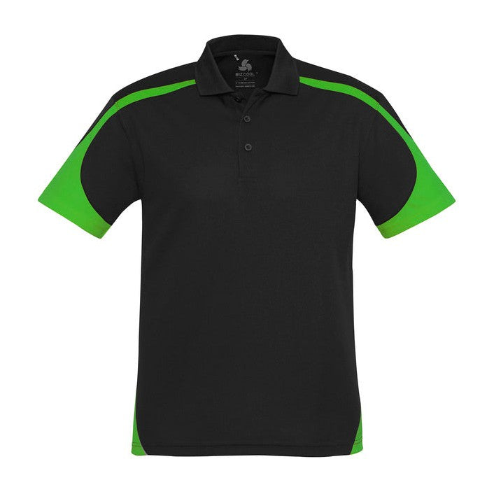 Biz Mens Talon Polo P401MS in Black/Green