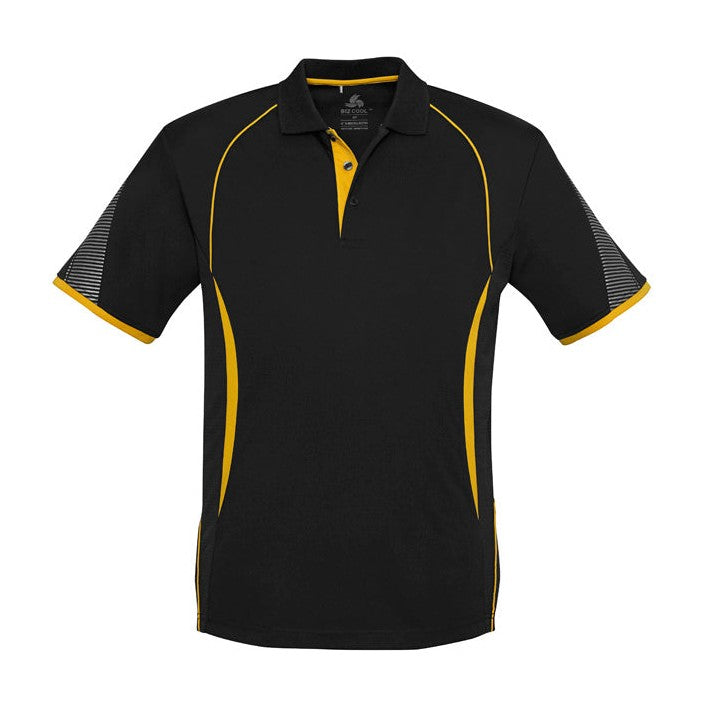 Biz Mens Razor Polo P405MS in Black/Gold