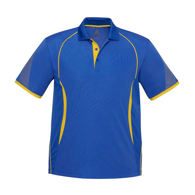Biz Mens Razor Polo P405MS in Royal/Gold