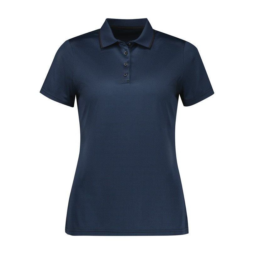 Biz Echo Womens Short Sleeve Polo P412LS in Carbon Blue